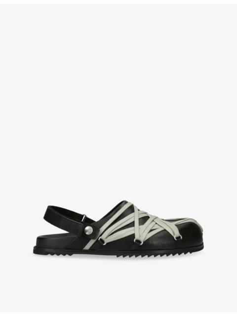 Rick Owens Megalace Granola Leather Mules