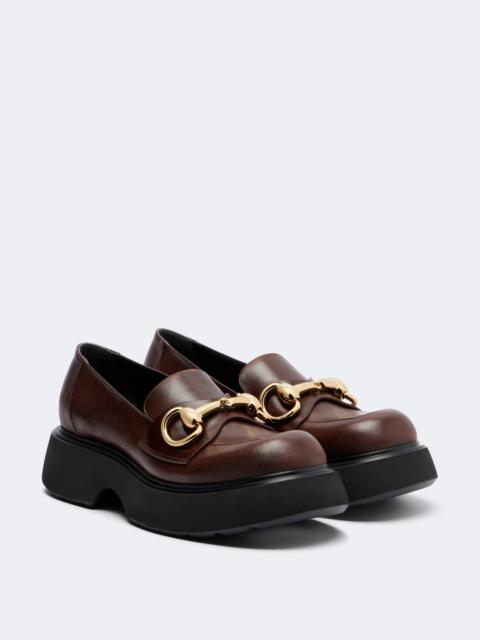GUCCI Brittany Horsebit leather platform loafers