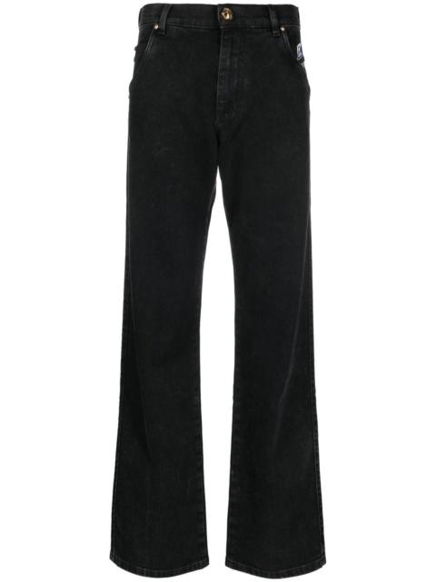 logo-embroidered straight-leg jeans