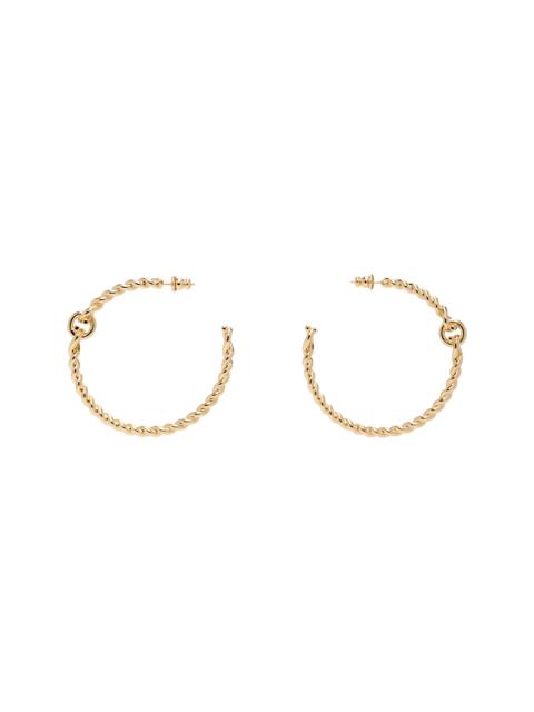 FERRAGAMO Twisted Chain Gancini Hoop Earrings