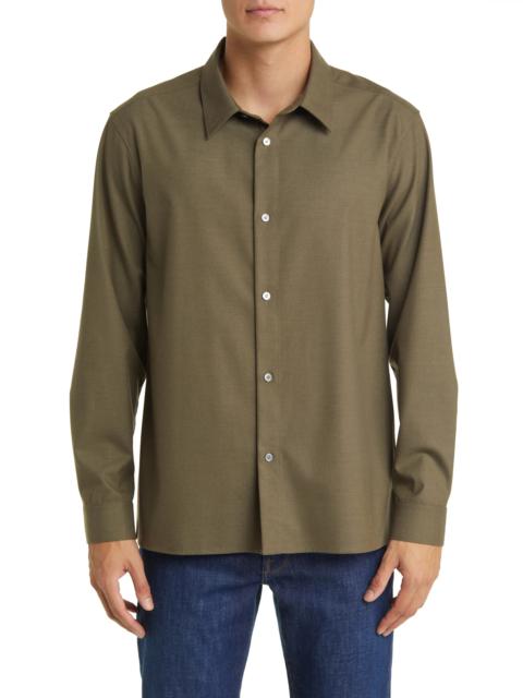 Brushed Flannel Button-Up Shirt