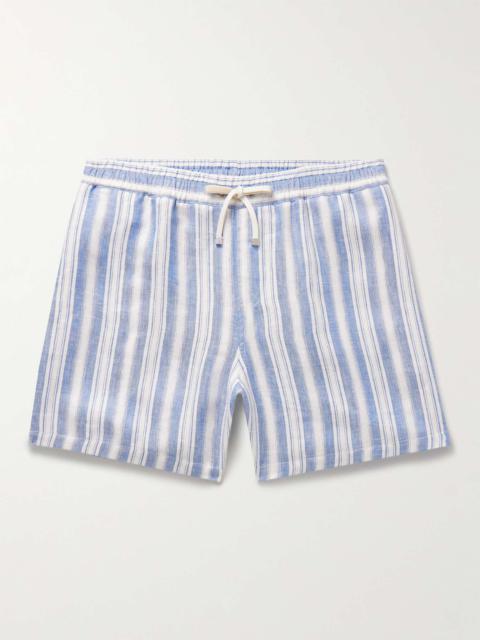 Bermuda Bay Straight-Leg Striped Linen Drawstring Shorts