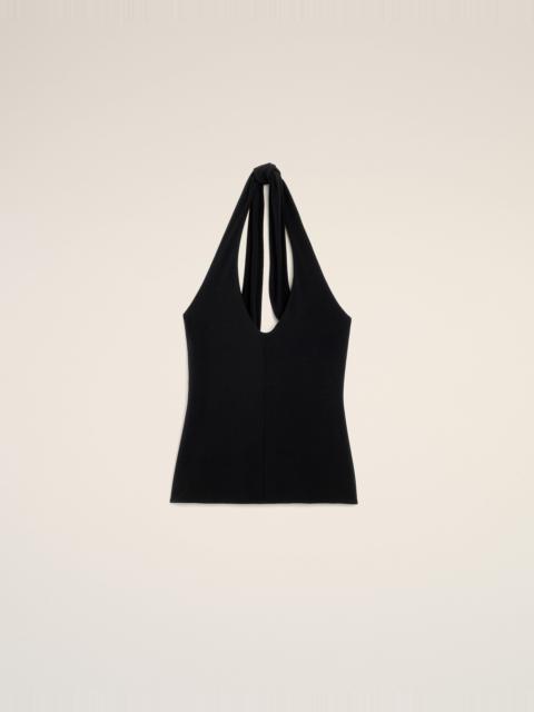 AMI Paris BLACK BACKLESS JERSEY TOP
