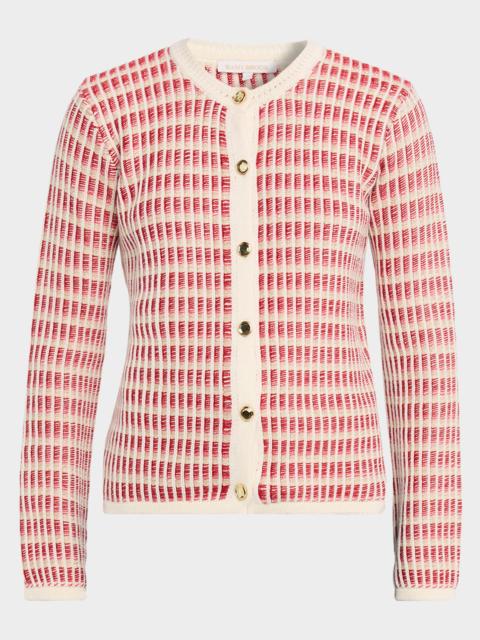RAMY BROOK Ivy Metallic Striped Wool-Blend Cardigan