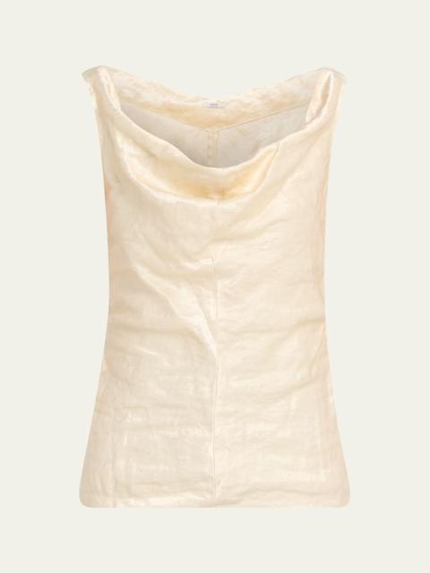 FFORME Lowe Cowl-Neck Crinkled Top