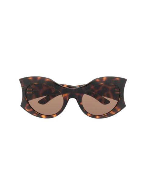 BALENCIAGA Hourglass tortoiseshell-effect oversize-frame sunglasses
