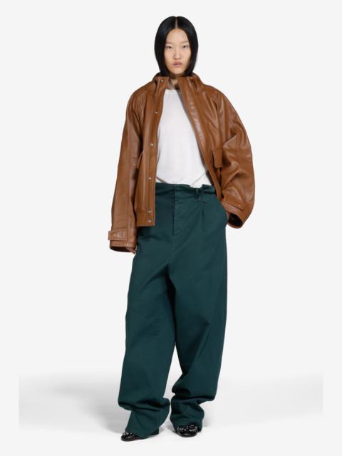 N°21 LEATHER BOMBER JACKET WITH ZIP