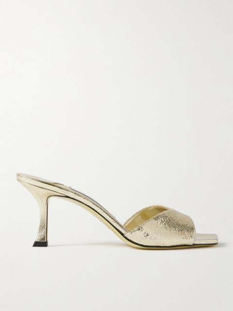 JIMMY CHOO Skye 70 Cracked Metallic Mules