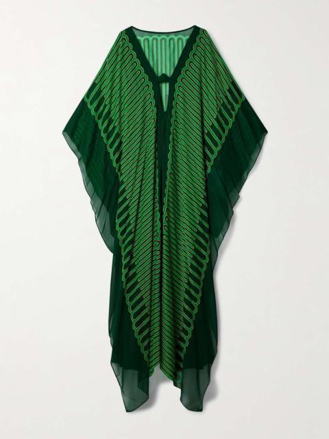 + NET SUSTAIN Tejiendo El Tropico embroidered printed chiffon maxi dress
