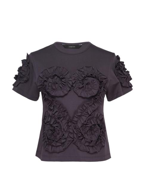 pushBUTTON Dark Gray Frill Jersey Top