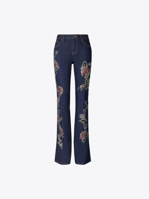 TORY BURCH Embellished Bootcut Jean