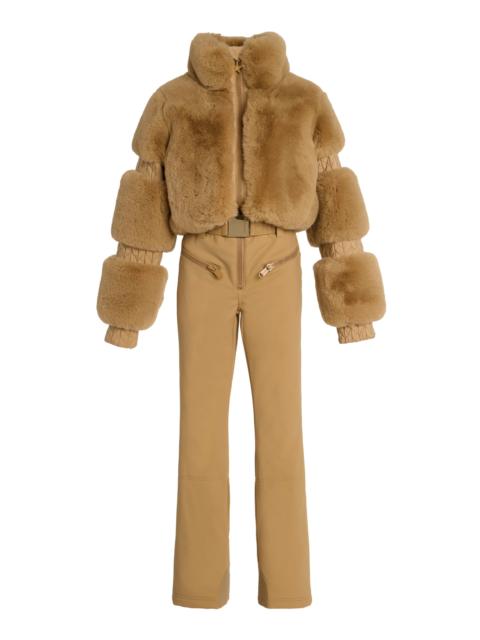 GOLDBERGH Lieke Vegan Fur Stretch-Nylon Ski Suit tan