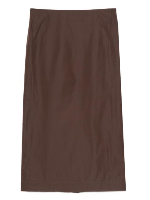ST. AGNI rear-slit midi skirt