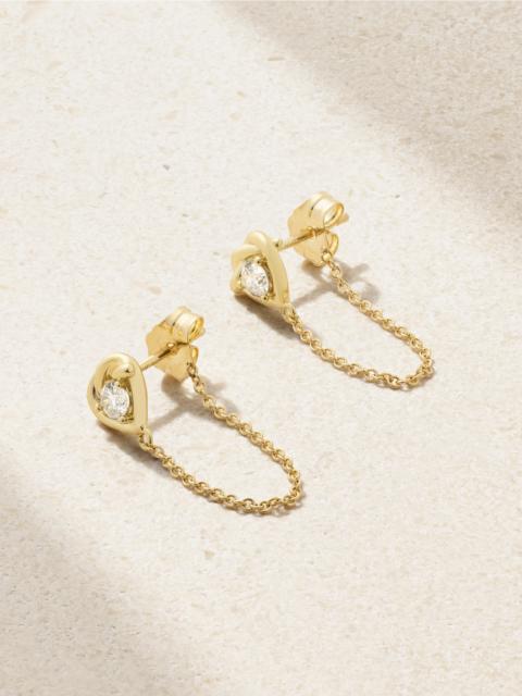 STONE AND STRAND Tie The Knot 10-karat Gold Diamond Earrings