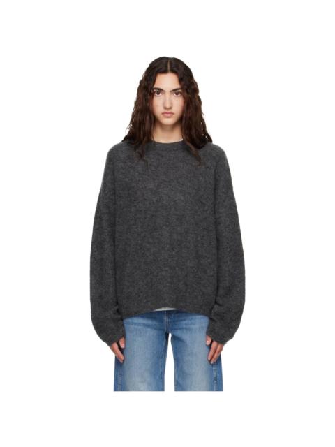 The Frankie Shop Gray Timea Mohair Fuzzy Sweater