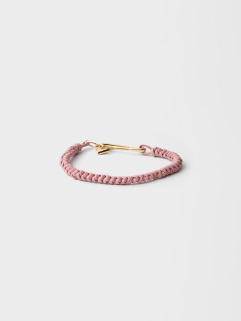 Prada Braided nappa leather bracelet with metal ornament