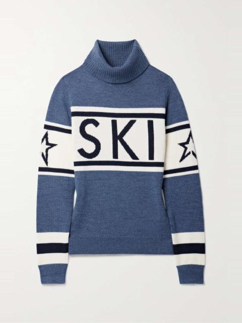 PERFECT MOMENT Schild intarsia merino wool turtleneck sweater