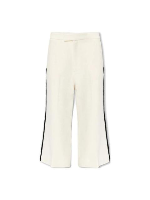 GUCCI (WMNS) Gucci Wool Tweed Pant With Interlocking G Patch 'White' 748172-ZANJC-9169