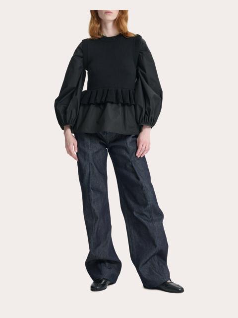 CECILIE BAHNSEN Billie Knit Cotton Silk Peplum Vest