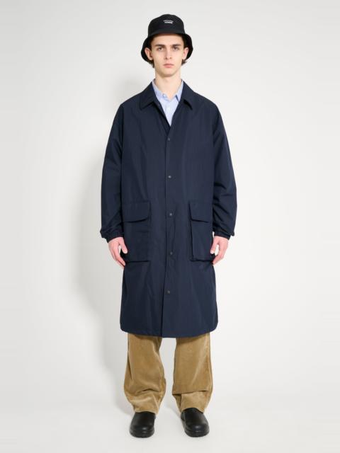 Comme Des Garçons COMME DES GARÇONS HOMME TYPEWRITER COTTON MAC COAT NAVY