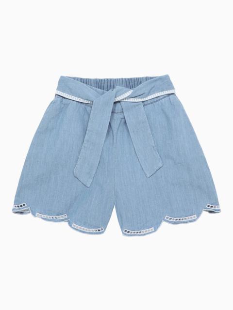 Light blue denim shorts