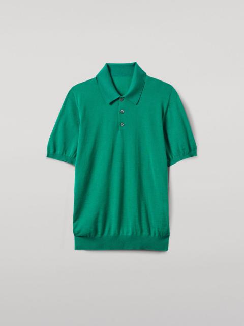 Johnstons of Elgin Fin Bright Green Superfine Cashmere Polo Shirt