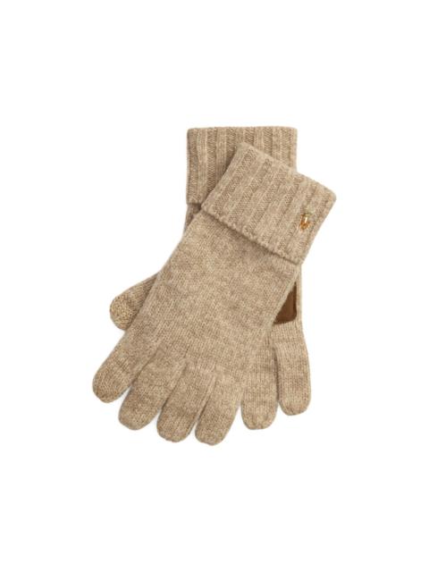 Polo Ralph Lauren logo-embroidered ribbed-knit gloves
