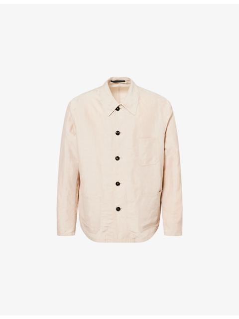 GIORGIO ARMANI Relaxed-Fit Spread-Collar Woven Jacket