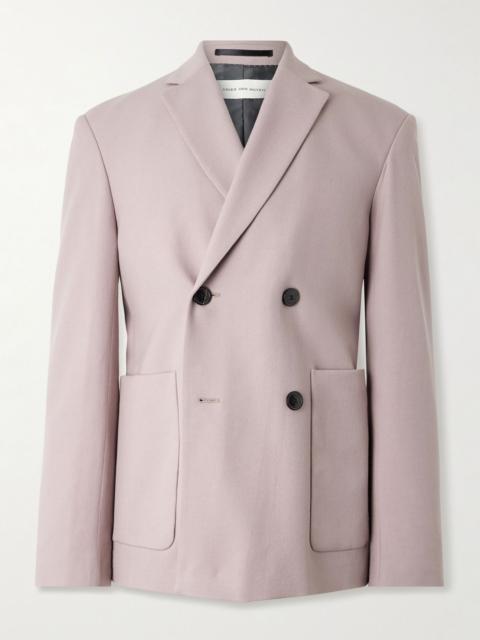Dries Van Noten Double-Breasted Wool-Twill Blazer Pink
