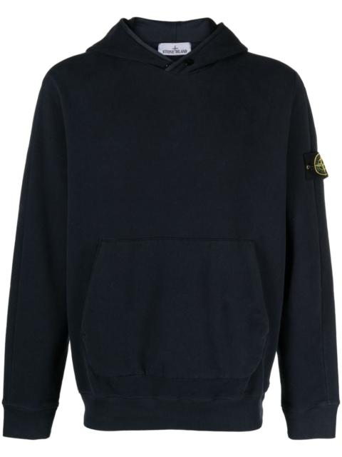 Stone Island Compass-appliquÃ© cotton hoodie