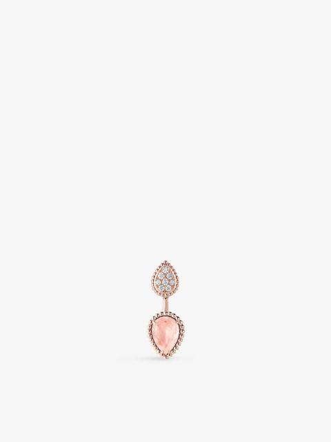 Serpent Boheme 18ct rose-gold,0.16ct brilliant-cut diamond and 1.5ct pink quartz earrings