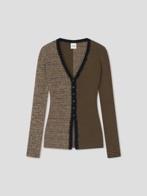 Nanushka Spacedye Cotton Rib Cardigan