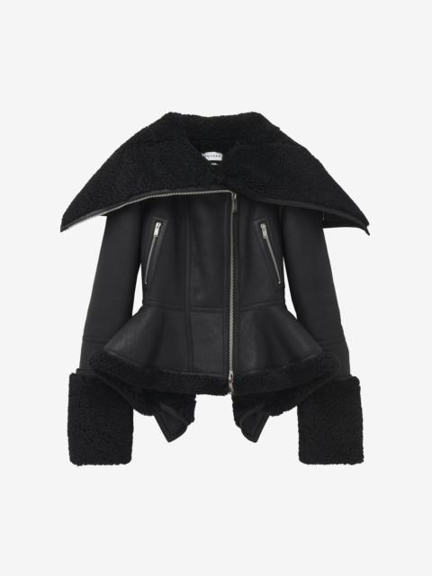 Alexander McQueen Peplum Shearling Jacket