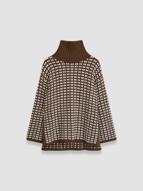 Waffle Knit High Neck Jumper