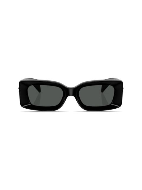 Medusa-plaque rectangular-frame sunglasses