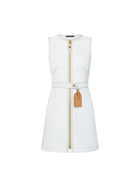 Louis Vuitton Bleached Denim Zip-Up Dress