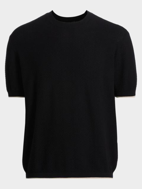 EMPORIO ARMANI Tipped Chevron Short-Sleeve Sweater