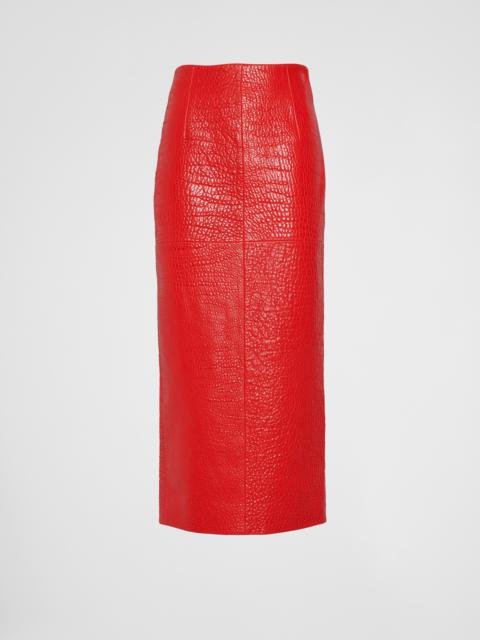 Nappa leather skirt