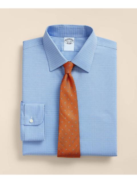 Brooks Brothers Stretch Supima® Cotton Non-Iron Royal Oxford Ainsley Collar, Ground Check Dress Shirt