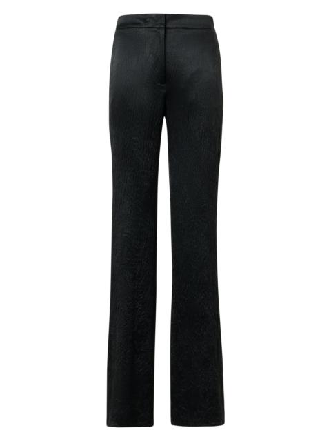 AKRIS Women's Marla Crinkled Satin Mid-Rise Straight-Leg Pants - Black