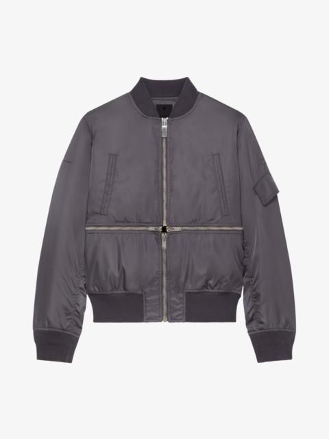 BOMBER JACKET IN NYLON WITH METAL ZIPPERS