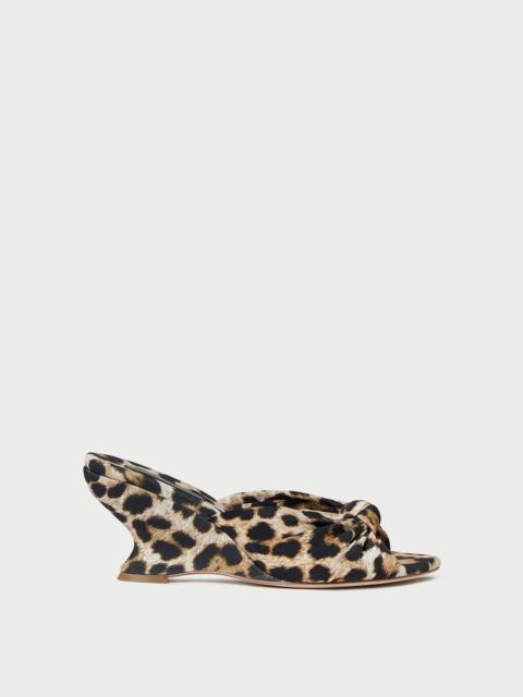 LOEFFLER RANDALL Marsy Leopard Silk Knot Wedge