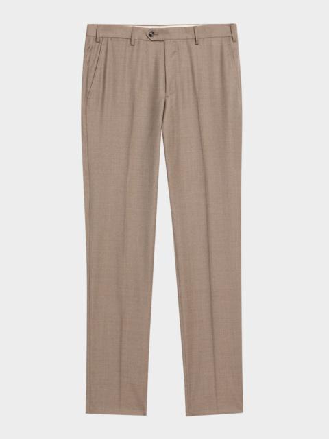GIORGIO ARMANI Men's Wool Sharkskin Flat Front Trousers