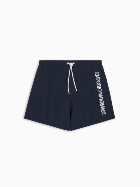 Crinkle swim shorts with logo embroidery on the side