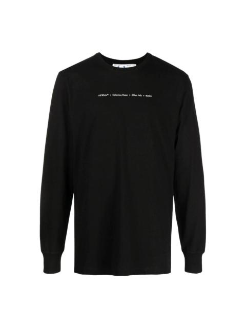 Off-White Off-White Cotton Arrow Logo Printing Round Neck Long Sleeves Black OMAB001F21JER0021084