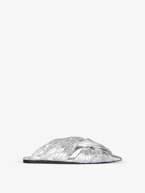 Givenchy TWIST FLAT MULES IN LAMINATED LEATHER