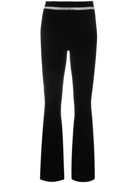rabanne crystal-embellished flared trousers