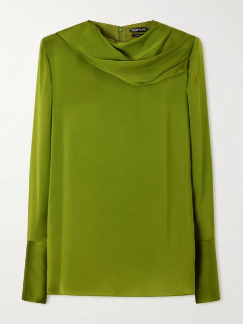 TOM FORD Draped Silk-georgette Blouse
