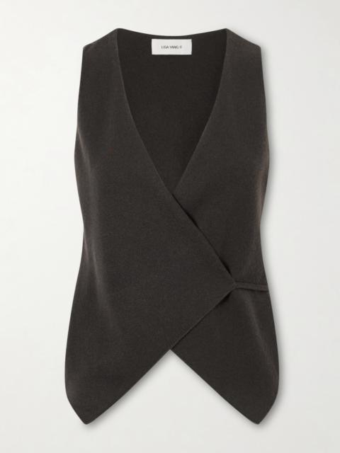 LISA YANG Nayi Cashmere Knit Wrap Top