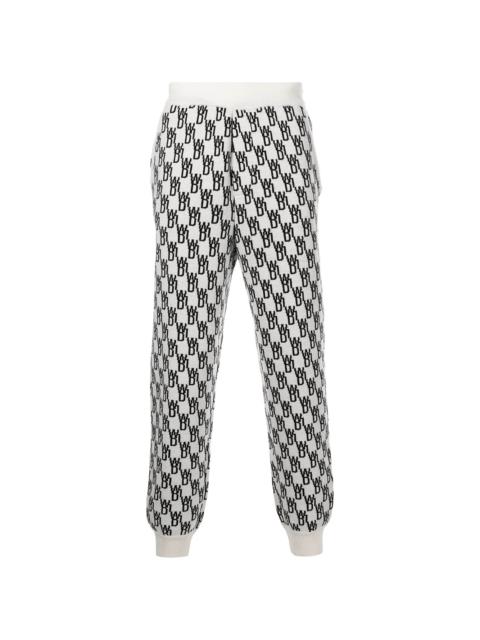 monogram intarsia-knit track pants